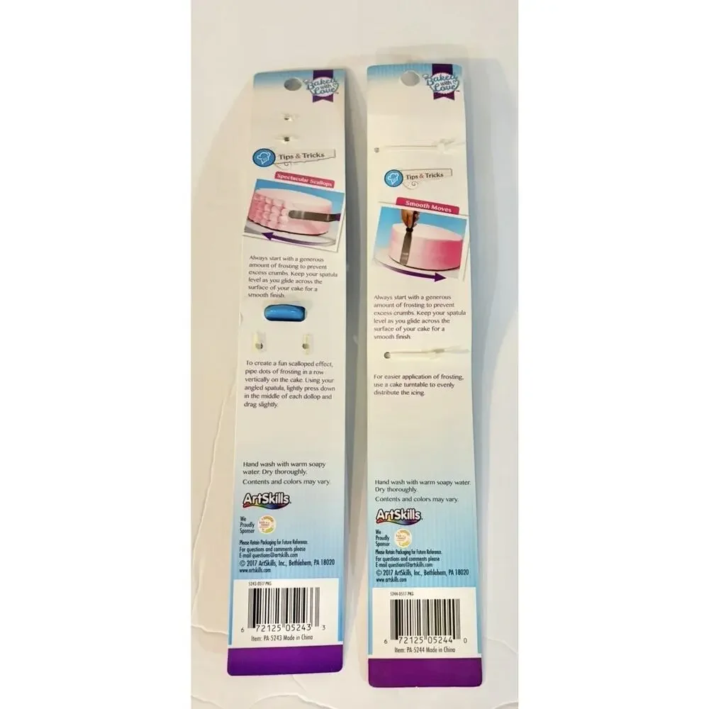 Baked With Love Cake Decorating Spatula Set 9” Angled & 10.7” Straight NEW
